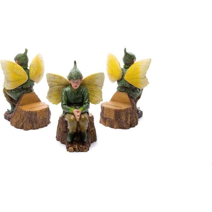 Lot De 3 - Figurine Statuette Statue Ange Couronne Dorée - 9 Cm