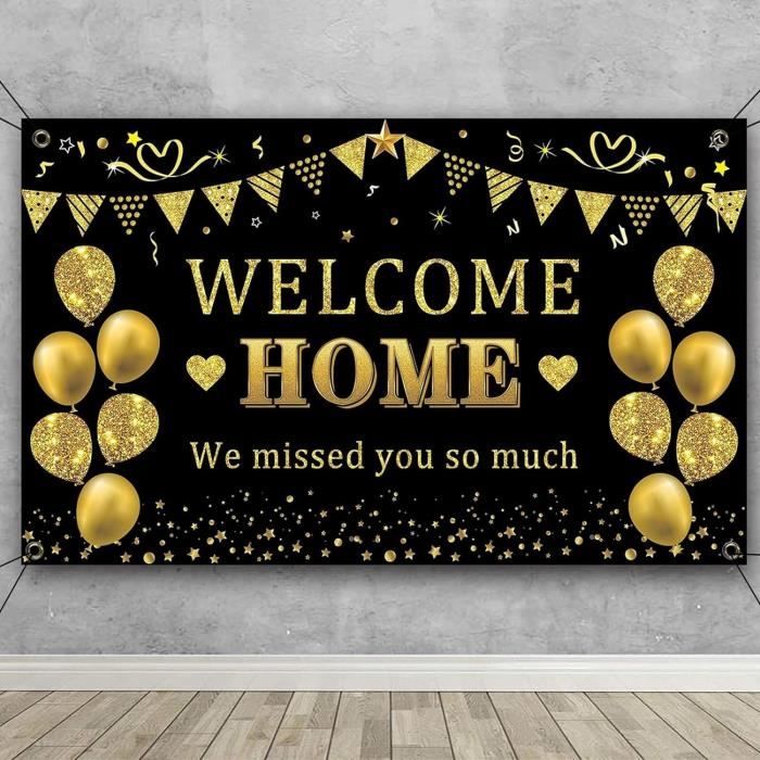 Bannière Welcome Home - Guirlande Bienvenue Avec Cœurs Pour Décoration Maison