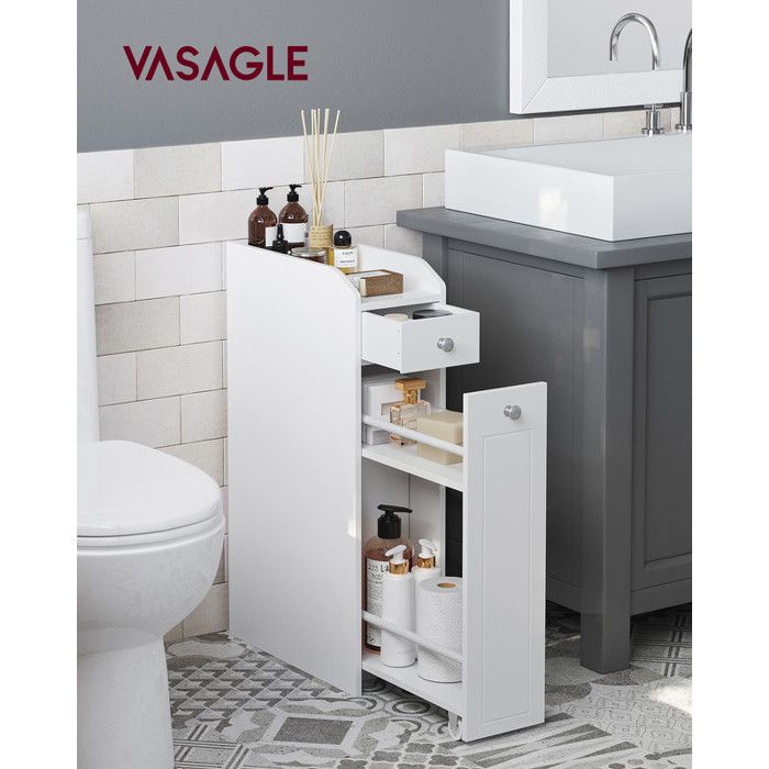 Armoire de salle de bain avec tiroir et porte avec 2 étagères à lintérieur 40 x 18 x 70 cm Blanc Armoire de salle de bain avec tiroir et porte avec 2 étagères à lintérieur 40 x 18 x 70 cm Blanc