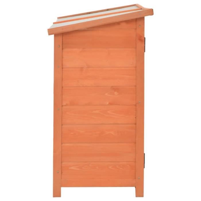 Abri de stockage de jardin - VINGVO - 120x50x91 cm - Bois massif - 2 portes - Toit imperméable
