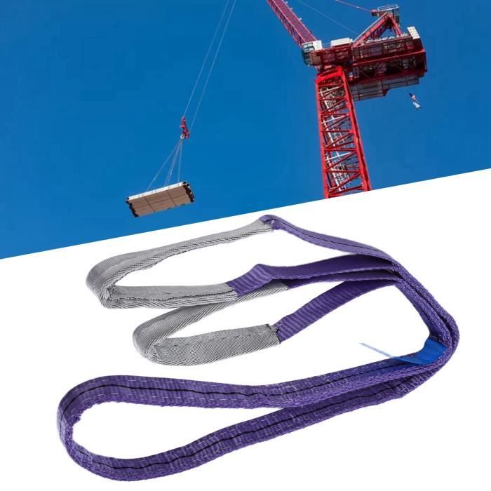 Élingue De Levage 4 Tonnes - Sangle Plate En PES Renforcée, Haute Résistance, Idéale Pour Chantiers, Ports Et Transports - 11