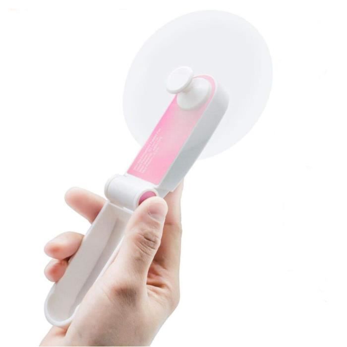 Mini Ventilateur - ZHUODIKE - Pliable - Rechargeable USB - Portable - Rose - Zhuodike