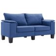 Chic© Canapé droit fixe 2 places Moderne Canapé de relaxation Bleu - Tissu #71894-1