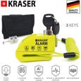 KRASER WA6Y Antivol Moto Bloque Disque Alarme 110dB, Certification CE, Câble Rappel Plus Flexible, 3 Clés, Pochette, 7mm Universel -1