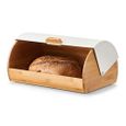 Boîte à Pain Zeller 25366 En Bambou Et Métal - Blanc, 39x27x19 Cm, Design Scandinave, Usage Alimentaire