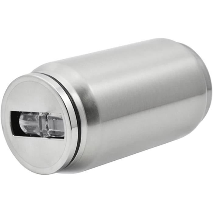 Canette isotherme en acier inoxydable argent 250 ml embout pliable et  paille intégrée (vendu à l'unité) - ADC Concept