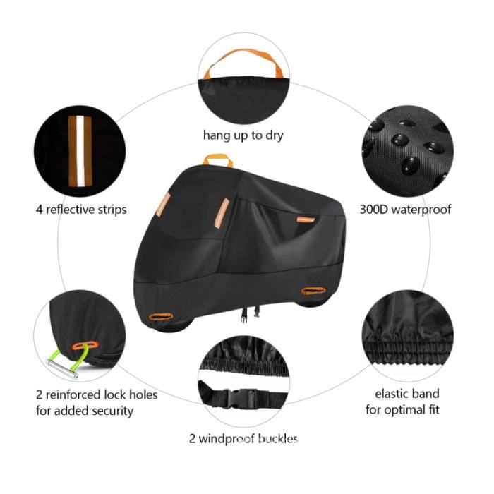 ANFTOP Housse De Moto Extérieure Imperméable XXXL - Protection Étanche Contre Poussière, Pluie Et Soleil
