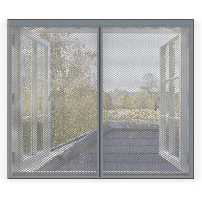 Moustiquaire Aimantée Porte Fenêtre 120 X 185 Cm Magnétique Rideau Insectes Empêche Les Insectes D'Entrer Rideaux Anti Mouche Pour Pergola Balcon Patio Coulissantes, Noir