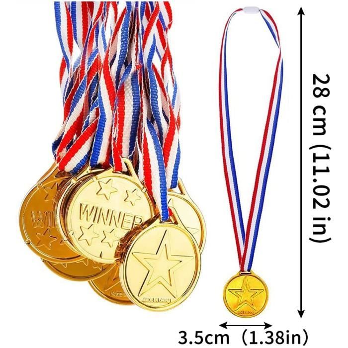 100 Pièces Médailles Enfants, Plastique Medaille Recompense pour  récompenses l'école Le Sport ou Les Mini Jeux Olympique Sport Day :  : Sports et Loisirs