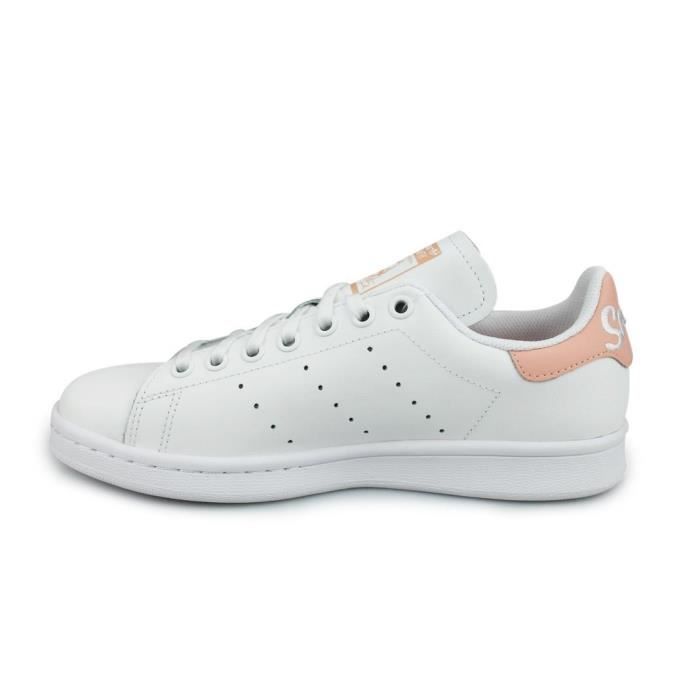Basket adidas Originals STAN SMITH Junior Cuir Blanc Rose