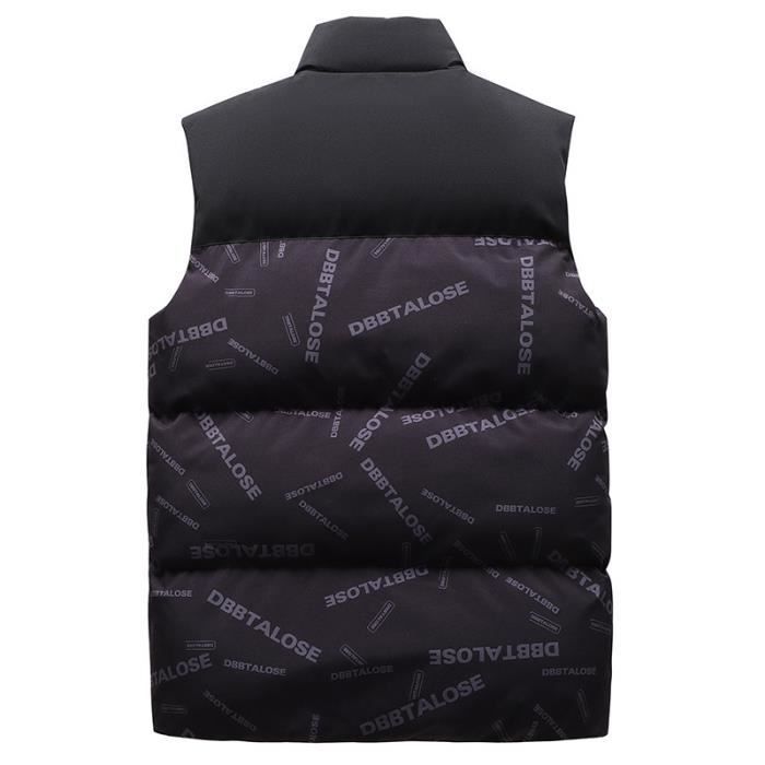 Doudoune Homme Hiver Sans Manches Col Montant Casual Zippee Chaude Couleur Constraste Blanc Cdiscount Pret a Porter