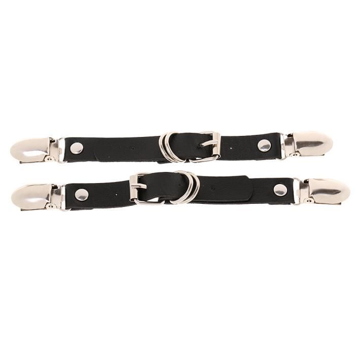 2 Jarretières En Cuir Noir Réglables - Accessoire Cosplay Et Fête Pour Looks Punk Et Sexy