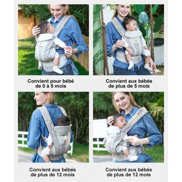 Porte-bébé Respirant et confortable style d'été Disponible pour les  nouveau-nés Convient aux 0-2 ans Gris 2 - Cdiscount Puériculture & Eveil  bébé