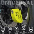 KRASER WA6Y Antivol Moto Bloque Disque Alarme 110dB, Certification CE, Câble Rappel Plus Flexible, 3 Clés, Pochette, 7mm Universel -2