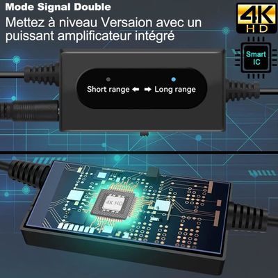 Antenne TV Extérieure Intérieure 39dBi 480km - TNT Avec Câble 10m - Réception 4K 1080P