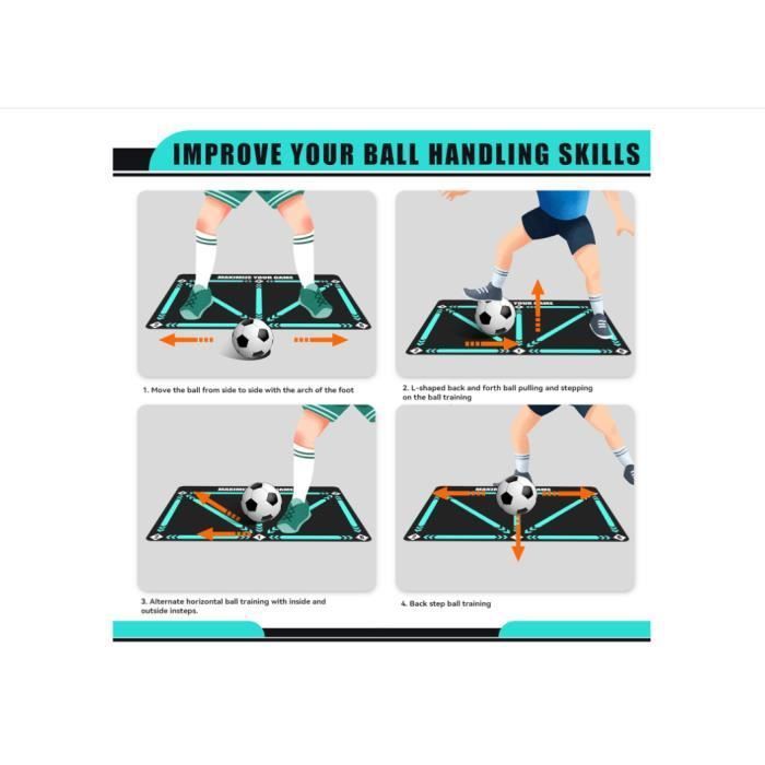 Tapis D’entraînement Football – 60x90 Cm, Antidérapant, Pour Dribble Et Contrôle Du Ballon