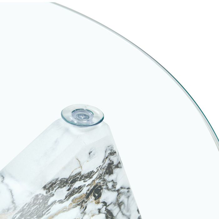 Table Basse Ronde Dw Table basse ronde 79 cm en verre et MDF avec plateau en verre trempé ...