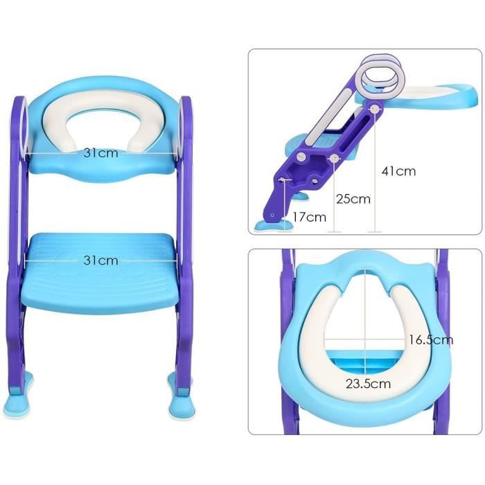 Wimaha Réducteur Toilette Enfant Avec Marchepied - Pot Bébé Réhausseur Gris Antidérapant Réglable