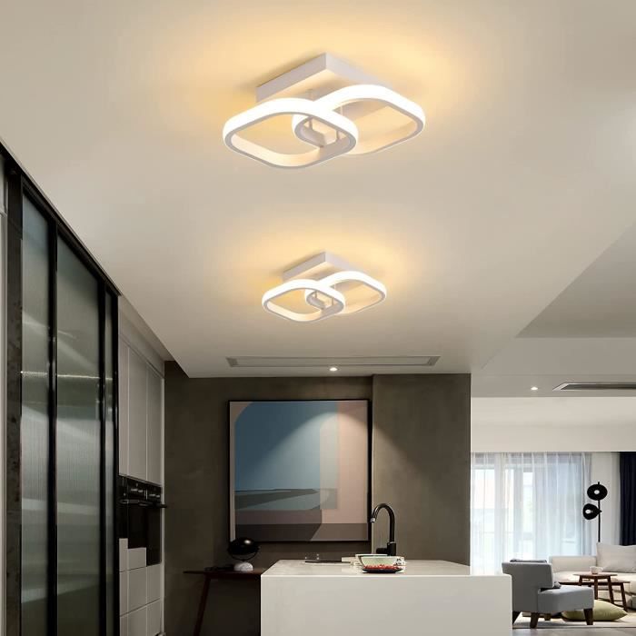 Plafonnier LED 28W, Lampe de Plafond LED Modernes 2520 Lumens, Plafonniers  éclairage Intérieur 6000K, pour Salon Chambre Balcon