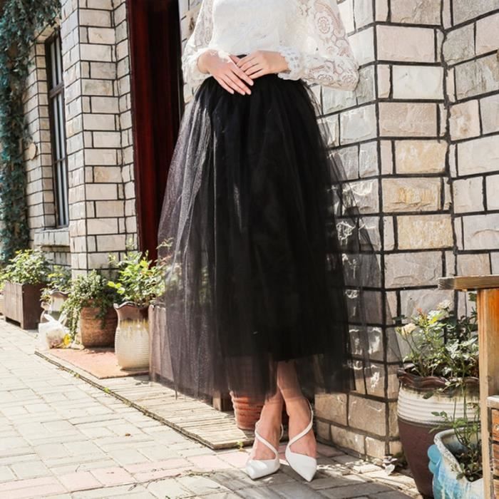 Jupe Longue jupe bouffante en Tulle Blanc Femme Blanc Cdiscount Pret a Porter