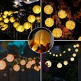 Guirlande Lumineuse Solaire d'extérieur 6.5m 30 Lanternes LED 8 Modes Étanche Éclairage pour Jardin,Cour, Noël, Fête (blanc chaud)-3