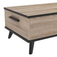 WAYNE Table basse - Décor chêne brossé et noir mat - Contemporain - L 106 x P 50,1 cm-3