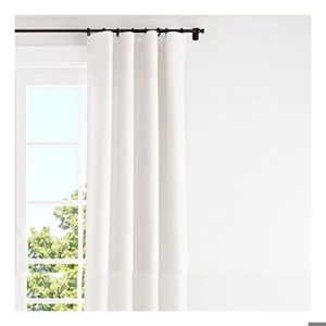 Tringle à Rideau Extensible En Fer 120-210 Cm - Avec Anneaux Coulissants, Supports Et Chevilles Inclus