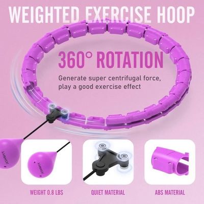 Cerceau Hula Hoop Intelligent Cozylady Avec Effets LED Colorés - 121 Cm Avec Boule De Poids - Violet