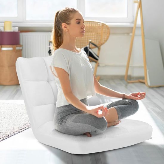 Canapé Paresseux Tatami Pliable Chaise De Plancher Coussin De Chaise De Lit Siege De Sol Pour Maison Bureau 105x56x15 Cm Gris Cafe Noir