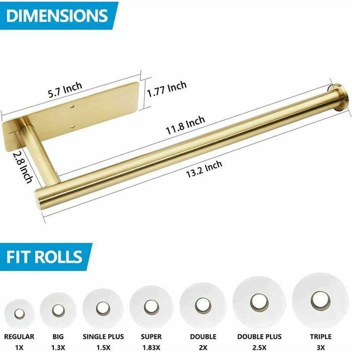 Porte-essuie-tout Doré En Acier Inoxydable De Haute Qualité Avec Base Lestee Distributeur De Rouleaux De Papier De Comptoir 96657433