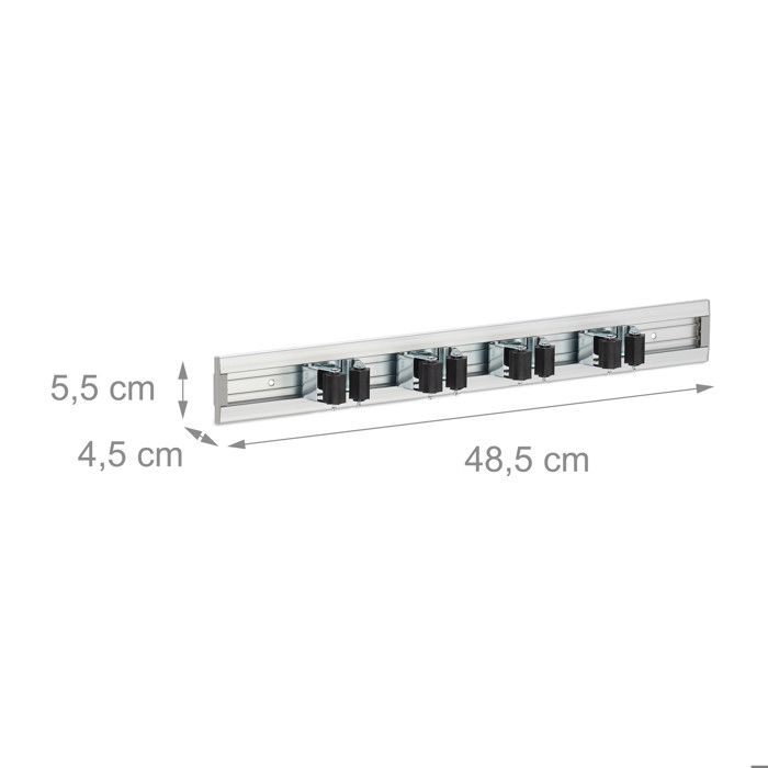 Relaxdays Porte-outils mural en lot de 4, pour le garage, l'atelier ou Relaxdays Porte-outils mural en lot de 4, pour le garage, l'atelier ou