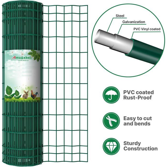 Amagabeli 2.4MM X 50M X 4PCS spandraad binddraad groen gaas omheining