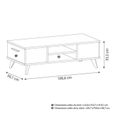 WAYNE Table basse - Décor chêne brossé et noir mat - Contemporain - L 106 x P 50,1 cm-5
