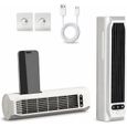 Climatiseur Portable Ventilateur Tour À 3 Vitesses Réglables, Chargement USB, Silencieux Et Doté D'écrans LED, Pour Chambre(Blanc)