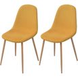 2 x Chaises de salle à manger Professionnel - Chaise de cuisine Chaise Scandinave - Jaune Tissu &2624-0