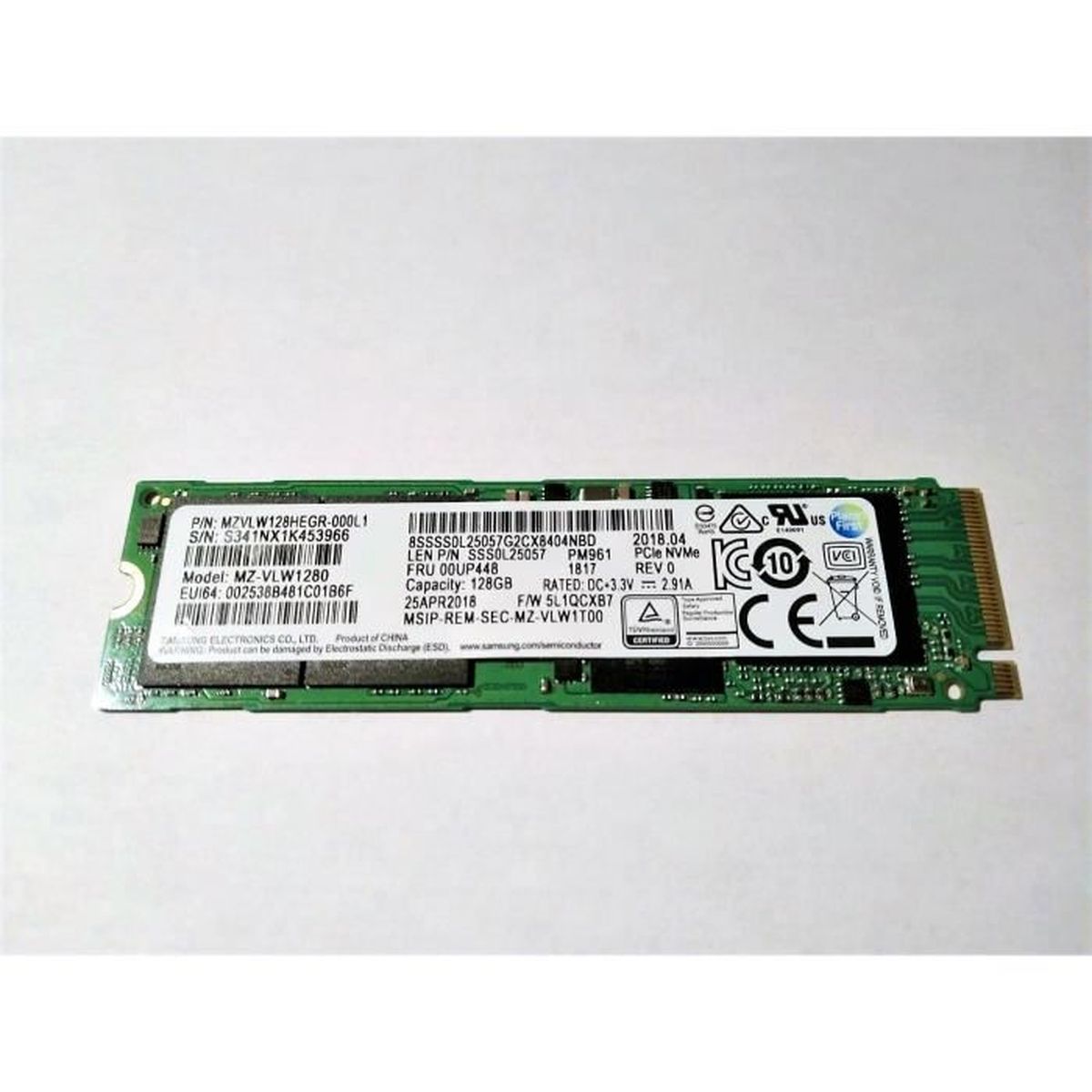 DISQUE DUR SSD SAMSUNG M.2 2280 NVME PCIE PCI EXPRESS 128GB SSD MODEL ...