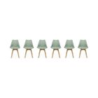 SWEEEK Lot de 6 chaises scandinaves. pieds bois de hêtre. chaises 1 place. vert céladon