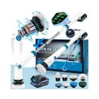 TANBABY Brosse de nettoyage électrique recharge sans fil avec 8 têtes de brosse remplaçables 60W 2000mAh 3 vitesses Longueur réglable