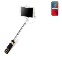 Selfie Stick pour Apple iPhone 12 Pro - K-S-Trade - Noir - Bouton Nappe Monopod Perche Selfie
