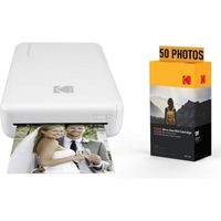 KODAK Pack Imprimante Photo Printer PM220 et cartouche MSC50 - Photos 5.4 * 8.6 cm, WIFI, Compatible avec iOS et Android - Blanc