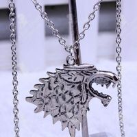 LCC® collier homme acier inoxydable pendentif Game of Thrones Stark Blason Loup géant chaîne Cadeau pour Fans pendentif