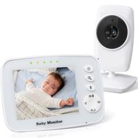 SOONTRANS Babyphone 120° - Ecran 3.2 LCD - Vision nocturne -Vidéo Sans Fil - Capteur de Température - Connexion jusqu'à 300 mètres