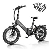 Vélo électrique pliable 20" Fat Tire - Noir - YOLOWAY - Batterie 36V 12.5Ah - Moteur 350W - Batterie Amovible - Autonomie 45 km
