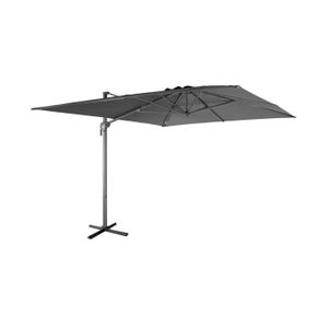 PARASOL Parasol déporté rectangulaire 3x4m – Antibes – gris – parasol déporté. inclinable. rabattable et rotatif à 360°