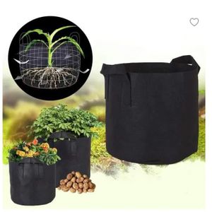 5Pcs/Set Plantation sacs non-tissés Pots Plante de jardin grandir Sacoche Sac conteneur 