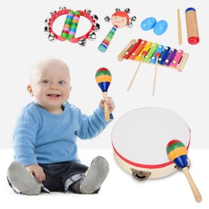 Instruments de Musique pour Bébé, 13 Pièces Tambours Schlagwerk Rhythm Toys  Ensemble de Percussions en Bois Jouets Musicaux pour - Cdiscount Jeux -  Jouets