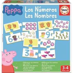 JEU D'APPRENTISSAGE Jeu éducatif - EDUCA - Peppa Pig J'apprends les Nombres - Pour enfants de 3 ans et plus - Durée de jeu 20 min