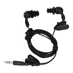 CASQUE - ÉCOUTEURS HURRISE Short Cord Earbuds, Waterproof Headphones Excellent Sound Quality  for Running for Swimming for telephonie piece Blanc Noir