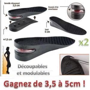 SEMELLE DE CHAUSSURE Semelles grandissantes avec support d'air pour adu