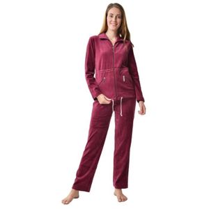 Ensemble de survêtement en velours pour femme bordeaux Bolf 7511 BORDEAUX